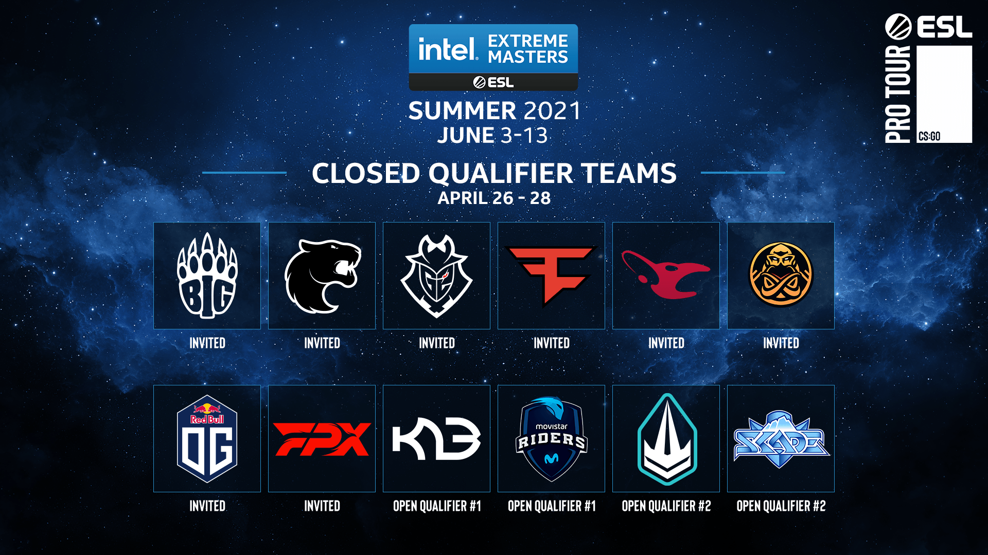 ESL ProTourin kesäturnauksen karsinnat ensi viikonloppuna